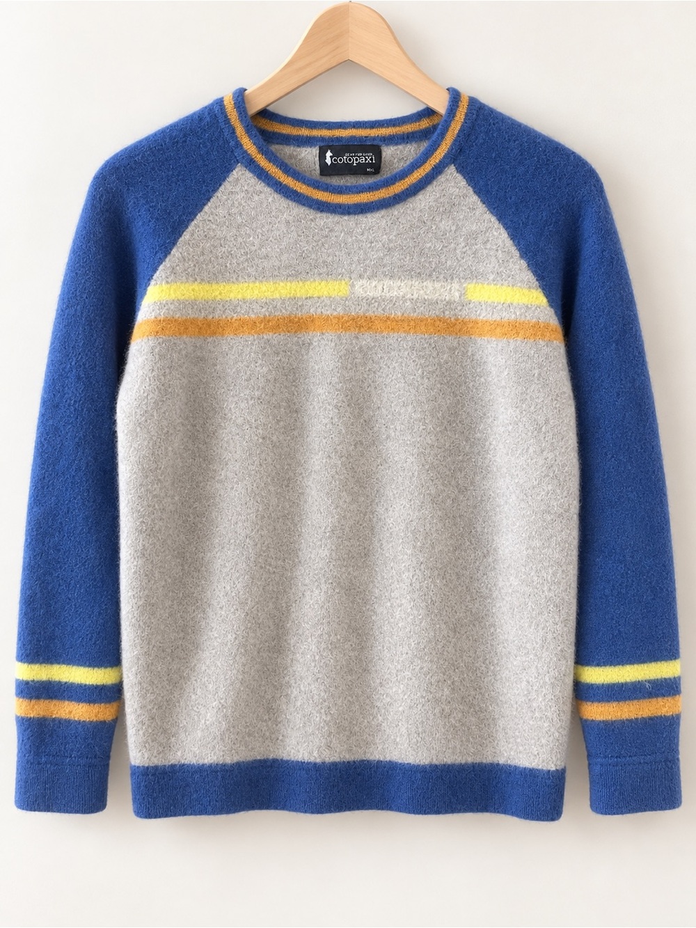 Cotopaxi Libre 100% Cashllama Gray Blue Striped Sweater M/XL